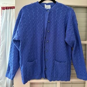 unique periwinkle made in UK cardigan